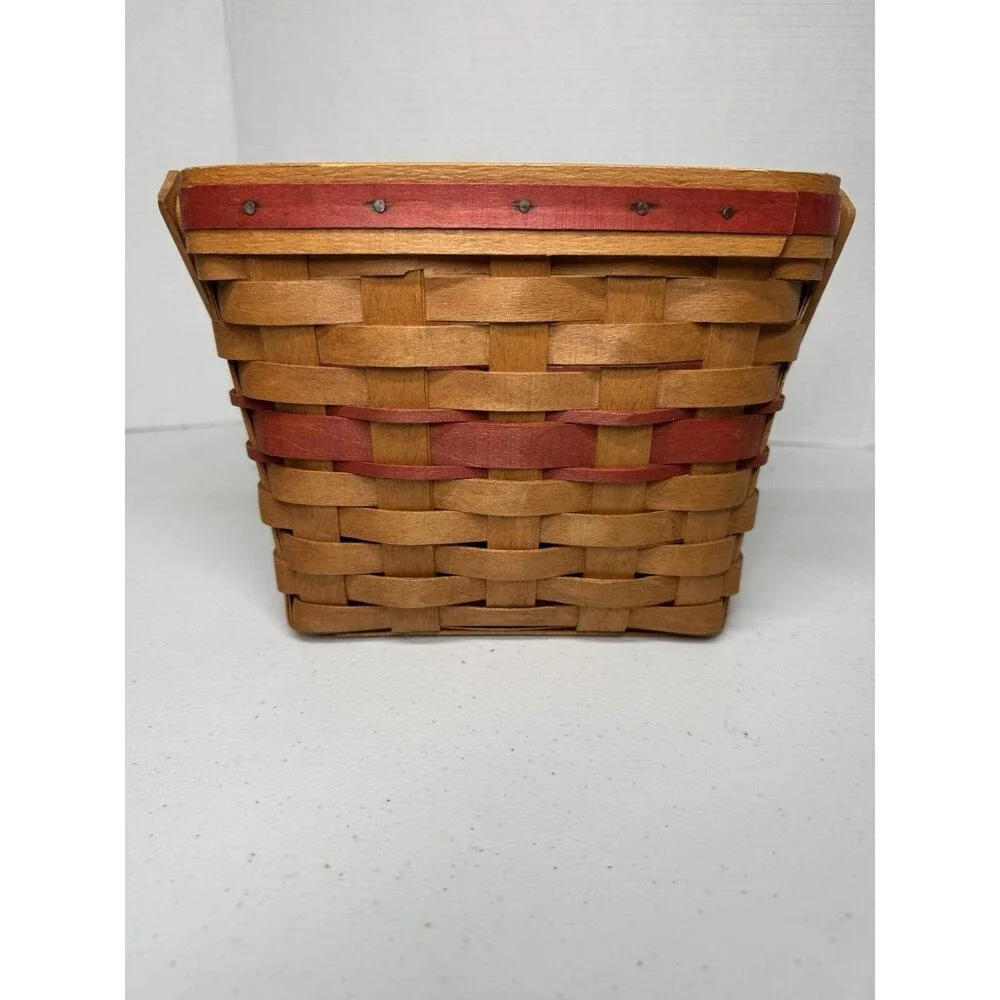 Vintage Longaberger Christmas Collection 1989 Edition Red Holiday Memory Basket